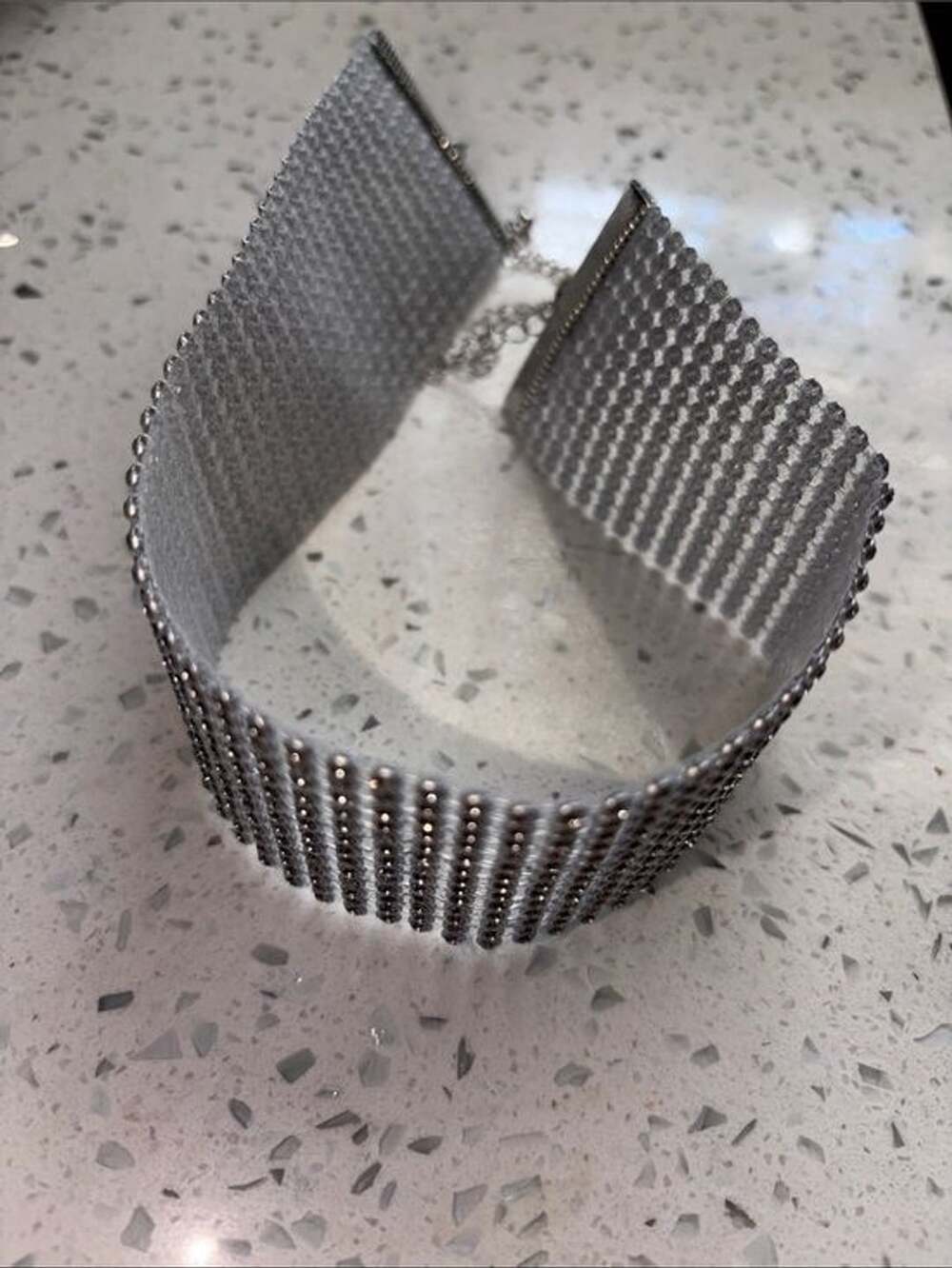 Modern Silver Rhinestone Choker - Picture 4 of 7